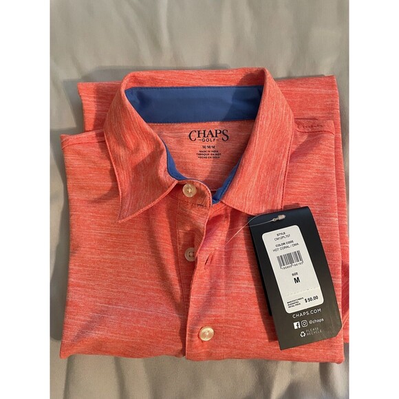 Chaps Polo Shirt Size M Wicking UPF 30 Stretch - Picture 6 of 6